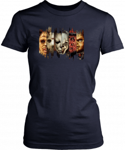 Horror Movies Characters Faces Cool Halloween Offcial T-Shirt