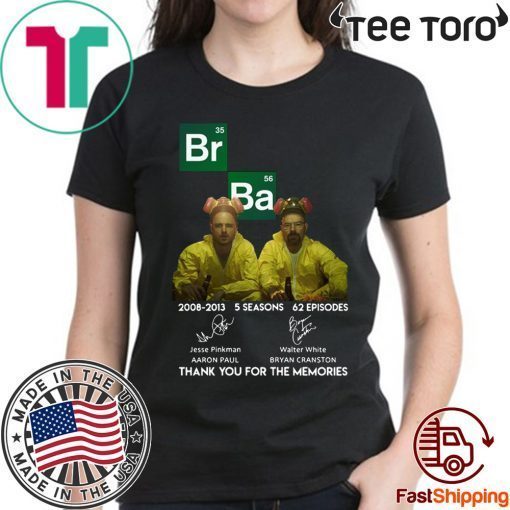 Official Breaking Bad Thank You For The Memories t-shirts