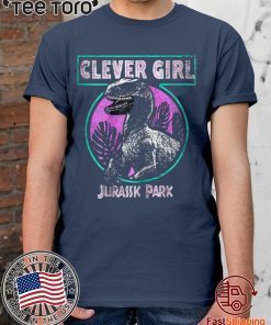 Offcial Jurassic Park Distressed Teal Raptor Clever Girl T-Shirt