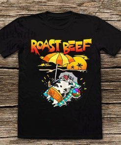 Roast Beef Cow On Beach Vacation Sun Tan T-Shirt