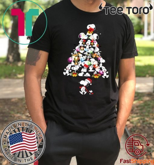 Snoopy Christmas Tree Tee Shirt