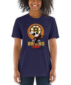 Jack Skellington Holding Hockey Stick Boston Bruins T-shirt Halloween Costume
