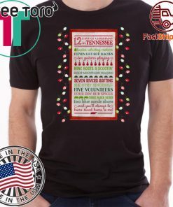Offcial Tennessee 12 Days of Christmas Wooden Wall T-Shirt