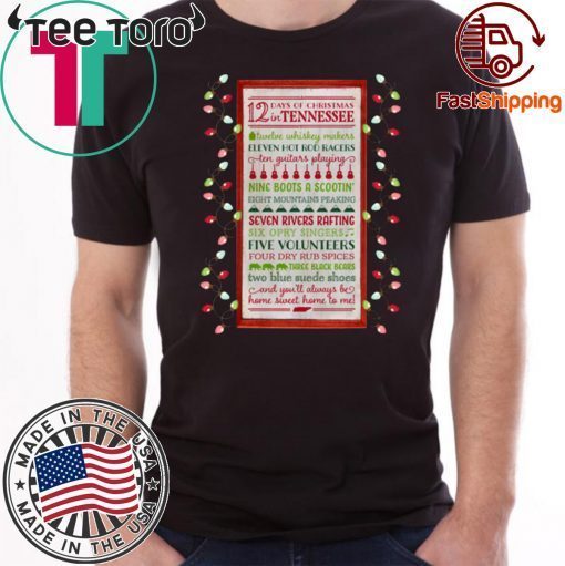 Offcial Tennessee 12 Days of Christmas Wooden Wall T-Shirt