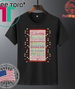 Offcial Tennessee 12 Days of Christmas Wooden Wall T-Shirt