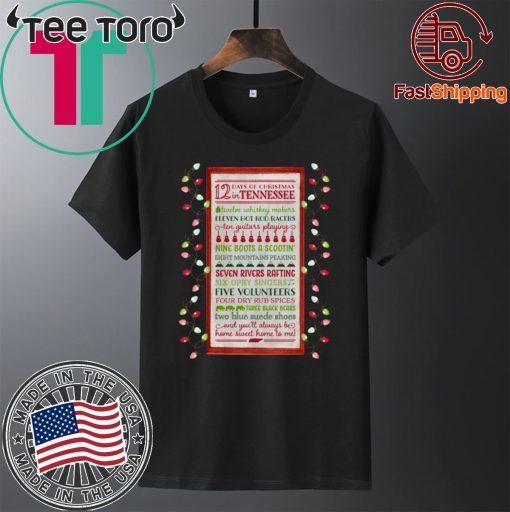 Offcial Tennessee 12 Days of Christmas Wooden Wall T-Shirt