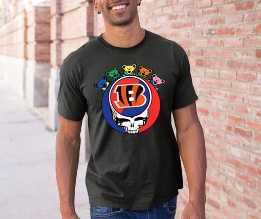 Grateful Dead Mixed With Cincinnati Bengals T-Shirt