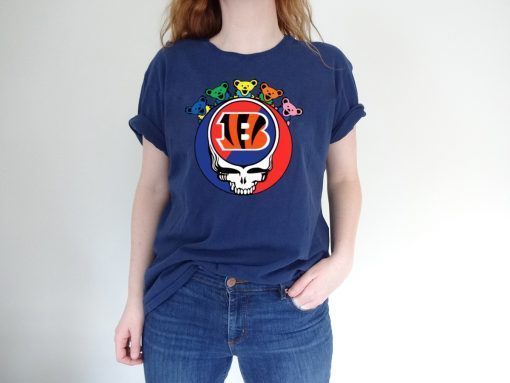 Grateful Dead Mixed With Cincinnati Bengals T-Shirt