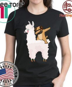 Pug Dabbing Rides Llama Ugly Christmas Shirt