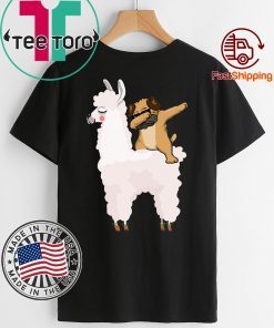 Pug Dabbing Rides Llama Ugly Christmas Shirt