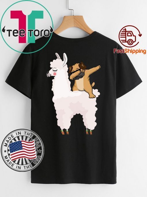 Pug Dabbing Rides Llama Ugly Christmas Shirt