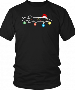 Muskie Fishing Christmas Santa Hat T-Shirt