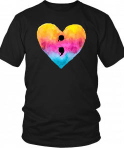 Semicolon Heart Mental Health Awareness Nice Gift Tee Shirt