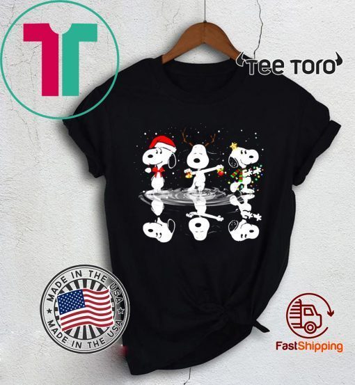 Snoopy reflection Christmas Funny T-Shirt