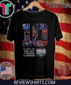 10th Years Of American Ninja Warrior 2009-2019 T Shirts