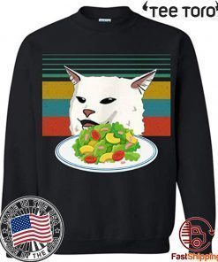 Angry Women Yelling at Confused cat at Dinner Table Meme Funny Sweatshirt T-Shirt
