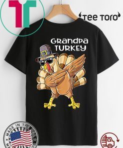 Awesome Mens Grandpa Turkey Funny Dabbing Turkey Thanksgiving tee shirts