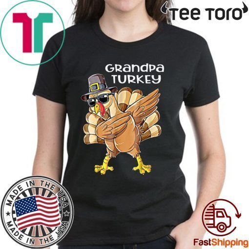 Awesome Mens Grandpa Turkey Funny Dabbing Turkey Thanksgiving tee shirts