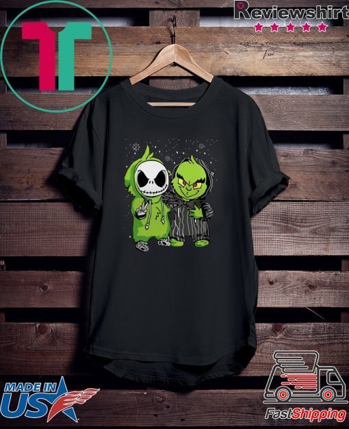 Baby Jack Skellington And Grinch Snow Christmas Shirt