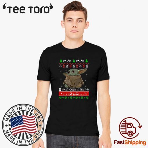 Baby Yoda Christmas What Child Is This Tee Shirt