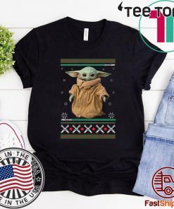 Baby Yoda Star War ManDalorian Xmas Tee Shirt