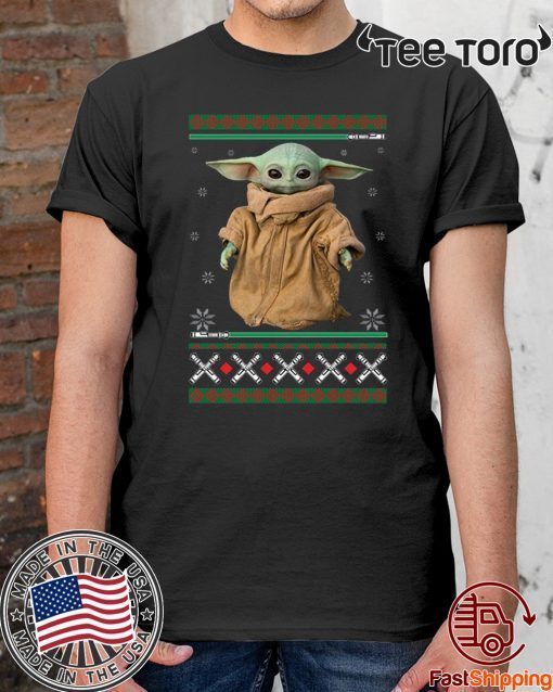 Baby Yoda Star War ManDalorian Xmas Tee Shirt