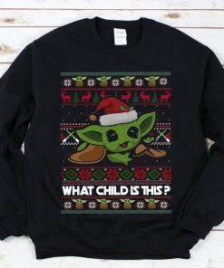 Baby Yoda Star Wars Ugly Christmas Sweater Star Wars The Mandalorian The Child Red Hue Portrait Hilarious Shirt Christmas Party