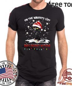 Black Cat Santa On The Naughty List And I Regret Nothing Christmas 2020 T-Shirt