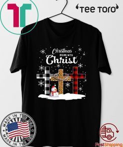 Christmas Begins With Christ Jesus Cross Snowman Shirt - Offcial Tee