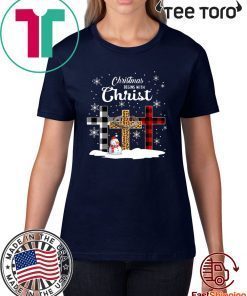 Christmas Begins With Christ Jesus Cross Snowman Shirt - Offcial Tee