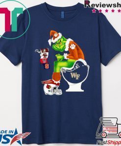 CLEMSON TIGERS GRINCH SANTA CARDINALS ARIZONA WAKE FOREST DEMON DEACONS TOILET SHIRT