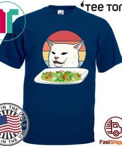 Confused Cat At Dinner Table Meme Funny Angry Women Yelling At Table Meme Tee Shirt