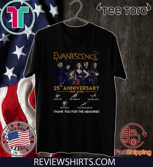 Evanescence rock band 25th Anniversary 1995-2020 signature T-Shirt