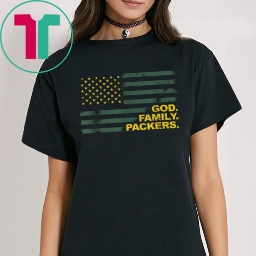 God Family Packers Pro Us Flag Gifts T-Shirt