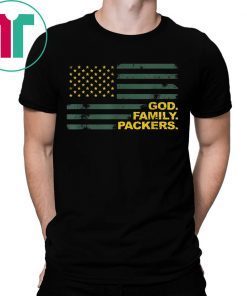 God Family Packers Pro Us Flag Gifts T-Shirt