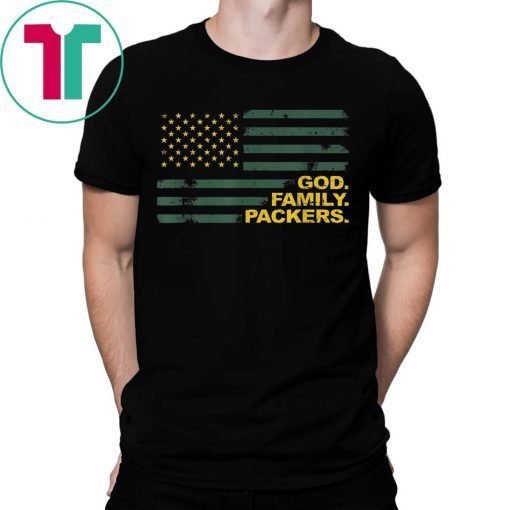 God Family Packers Pro Us Flag Gifts T-Shirt