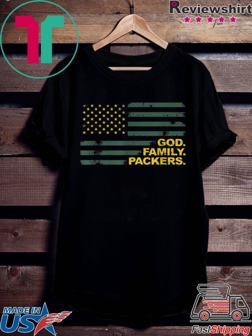 God Family Packers Pro Us Flag Gifts T-Shirt