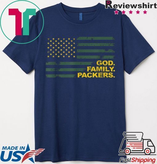 God Family Packers Pro Us Flag Gifts T-Shirt