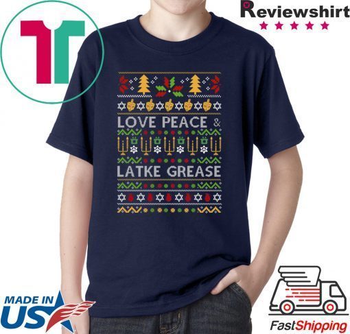 Hanukkah love piece Latke grease Christmas T-Shirt