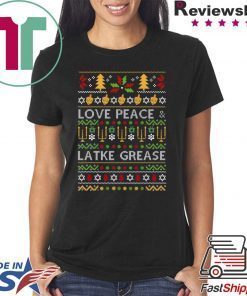 Hanukkah love piece Latke grease Christmas T-Shirt