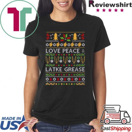 Hanukkah love piece Latke grease Christmas T-Shirt