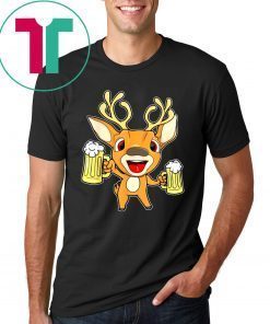 Happy Holidays Reindeer With Beer Christmas Party Shirt