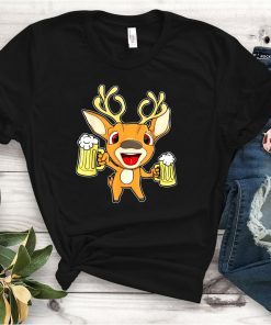Happy Holidays Reindeer With Beer Christmas Party Shirt
