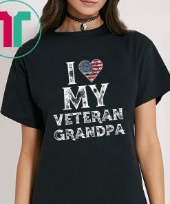 I Love My Veteran Grandpa Vintage Veteran's Day Shirt