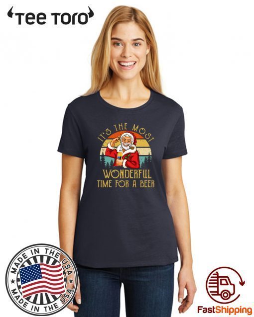 It's The Most Wonderful Time For A Beer Bud Ice Beer Christmas Xmas Tee Shirt