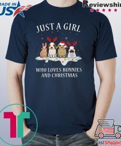 Just a girl who loves bunnies and christmas Shirt