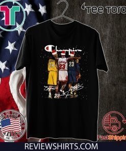 Kobe Bryant Michael Jordan and LeBron James Santa T-Shirt