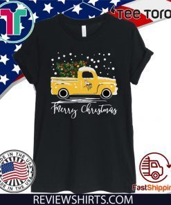 Minnesota Vikings pickup truck Merry Christmas Tee Shirt