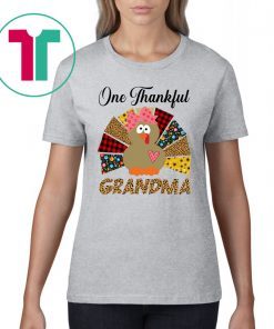 One Thankful Grandma Turkey Leopard Thanksgiving Shirt