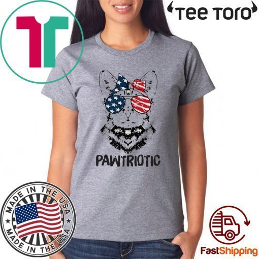 Cat American flag Pawtriotic 4th July independence day Shirt T-Shirt